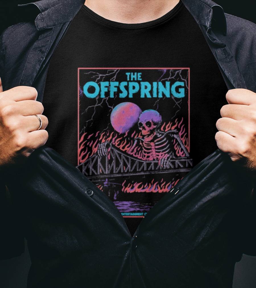 The Offspring Brisbane Australia May 14 15 2025 Skeleton Bridge Lightning Moon T-Shirt