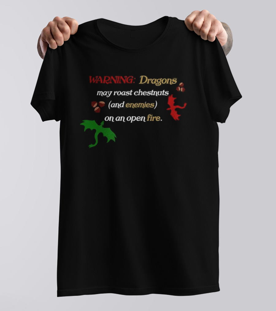 Warning Dragons May Roast Chestnuts Marshmallows On An Open Fire T-Shirt