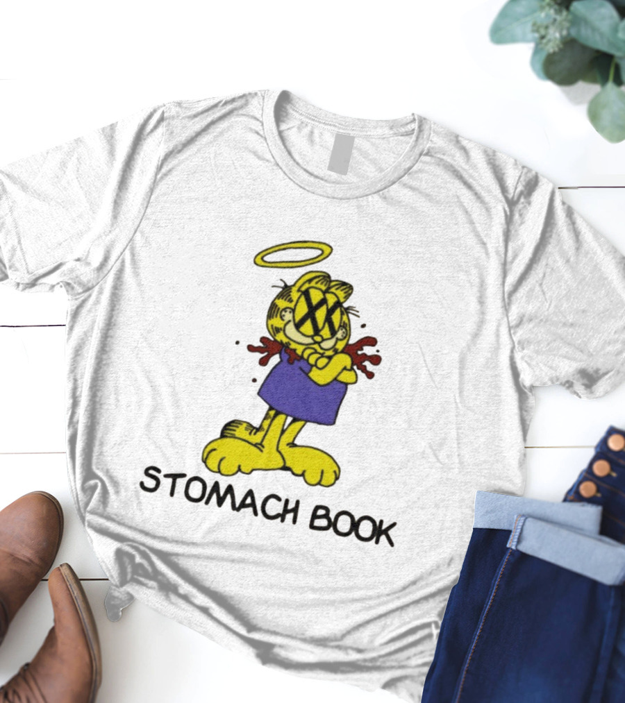Stomach Book Cartoon With Halo And Cross-eyed Expression T-Shirt