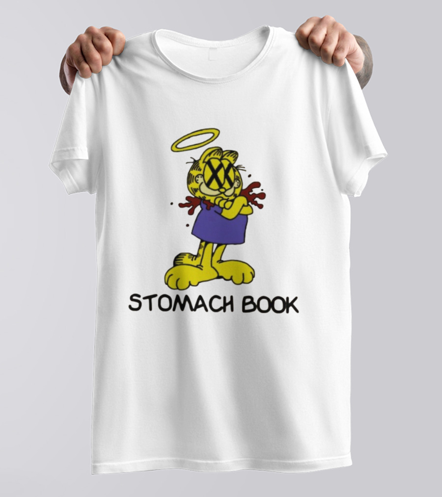Stomach Book Cartoon With Halo And Cross-eyed Expression T-Shirt