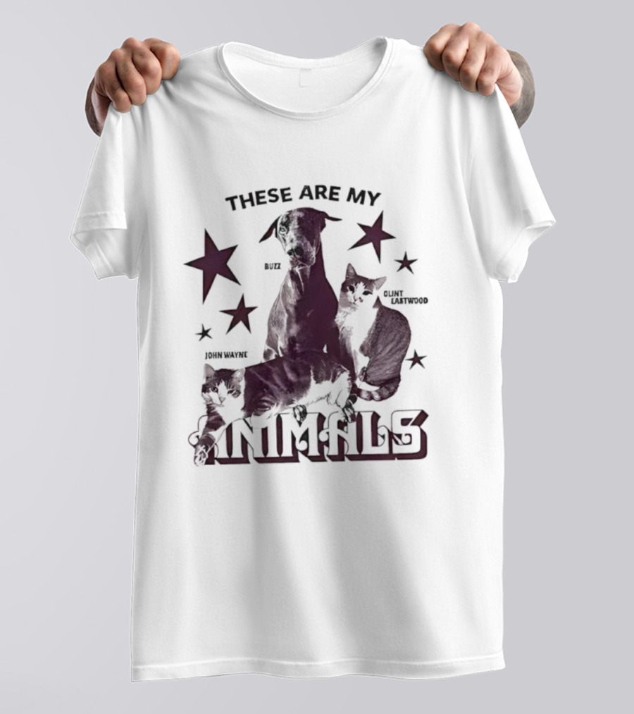 These Are My Animals Buzz Clint Eastwood John Wayne Stars T-Shirt