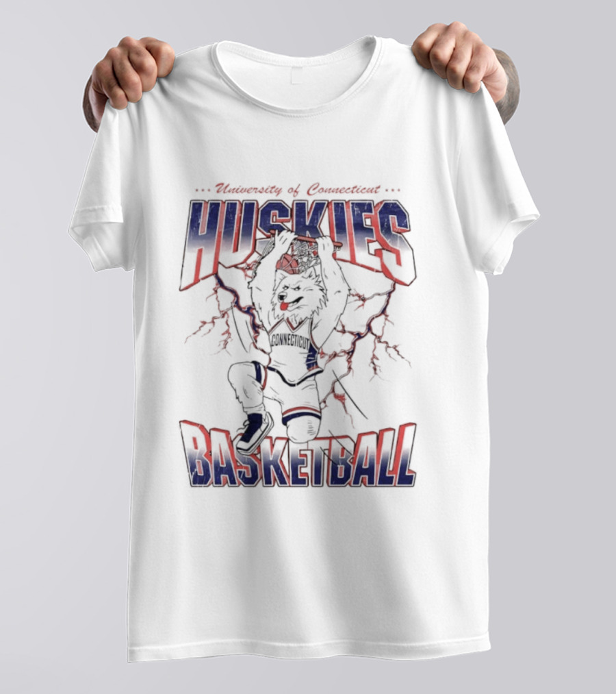 University Of Connecticut Huskies Basketball Electric Mascot T-Shirt