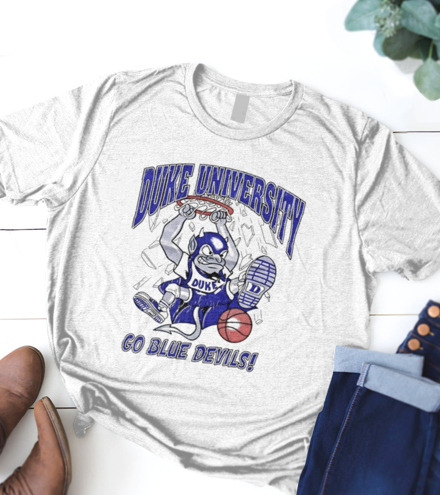 Duke University Blue Devils Basketball Dunking Mascot Go Blue Devils T-Shirt