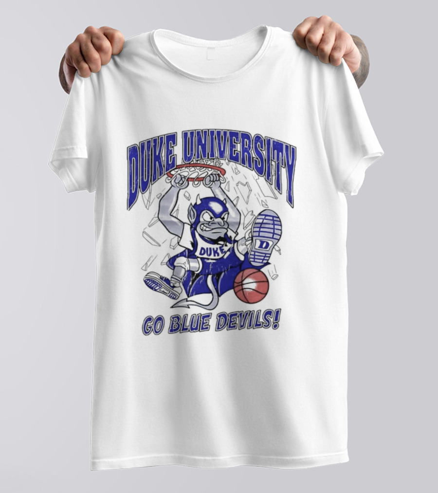 Duke University Blue Devils Basketball Dunking Mascot Go Blue Devils T-Shirt