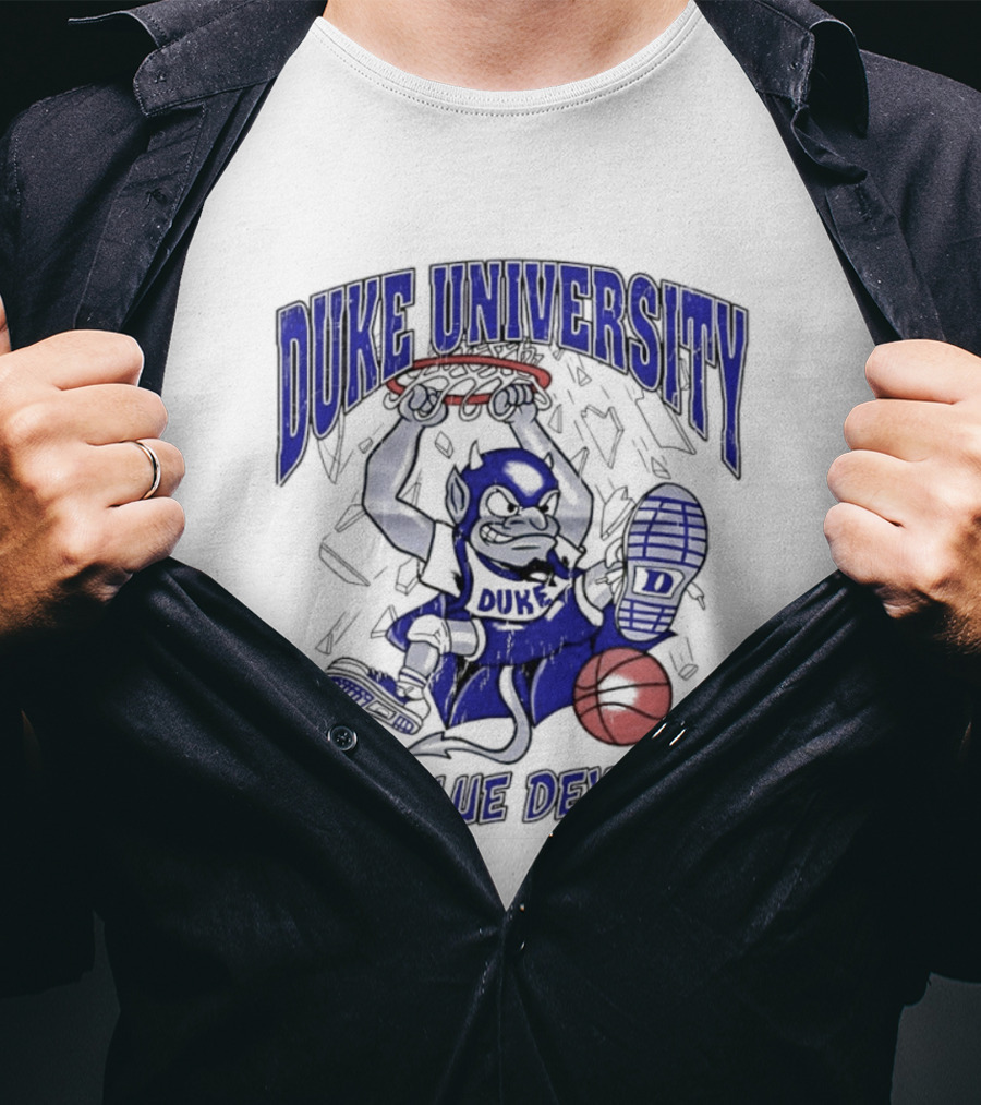 Duke University Blue Devils Basketball Dunking Mascot Go Blue Devils T-Shirt