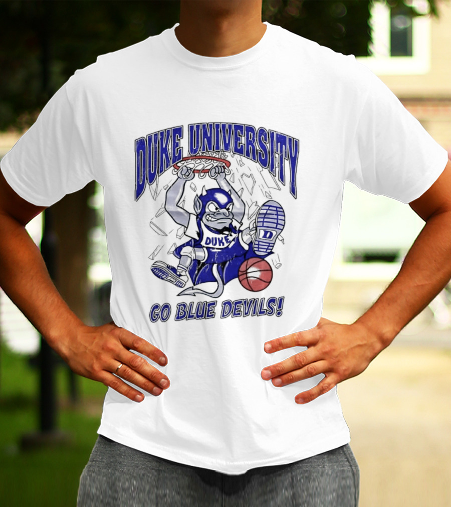 Duke University Blue Devils Basketball Dunking Mascot Go Blue Devils T-Shirt