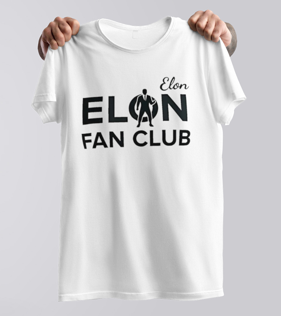 Elon Fan Club Bold Lettering Silhouette T-Shirt