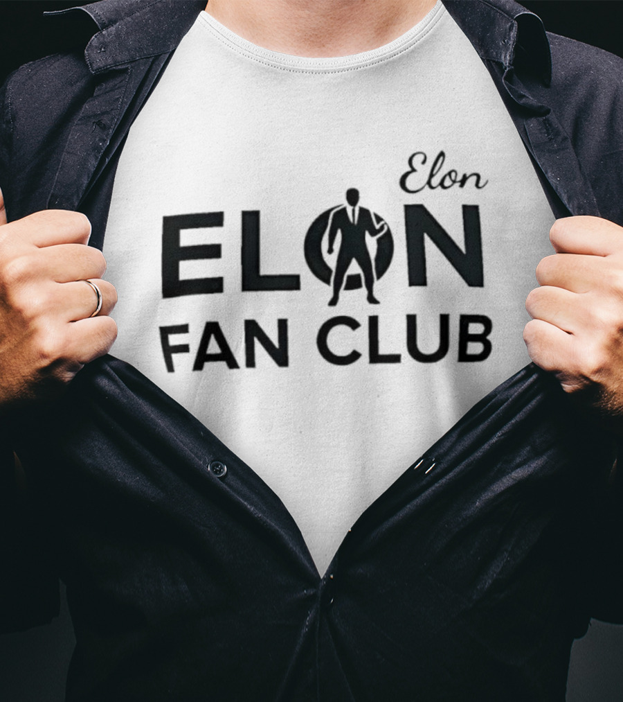 Elon Fan Club Bold Lettering Silhouette T-Shirt