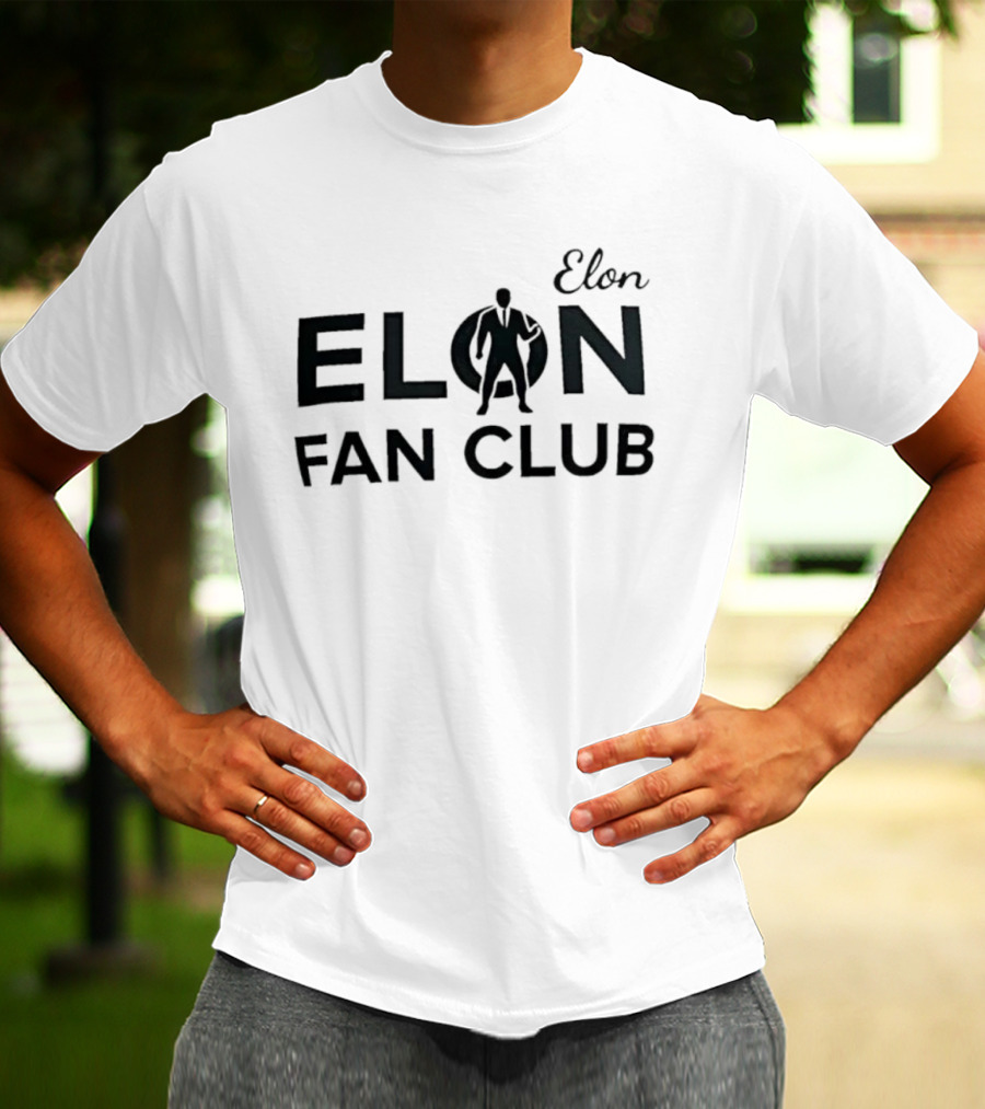 Elon Fan Club Bold Lettering Silhouette T-Shirt