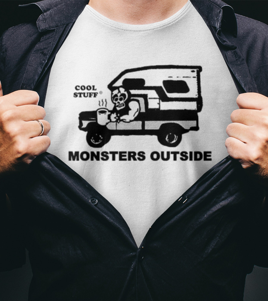 Cool Stuff Monsters Outside Cartoon Van Adventure T-Shirt