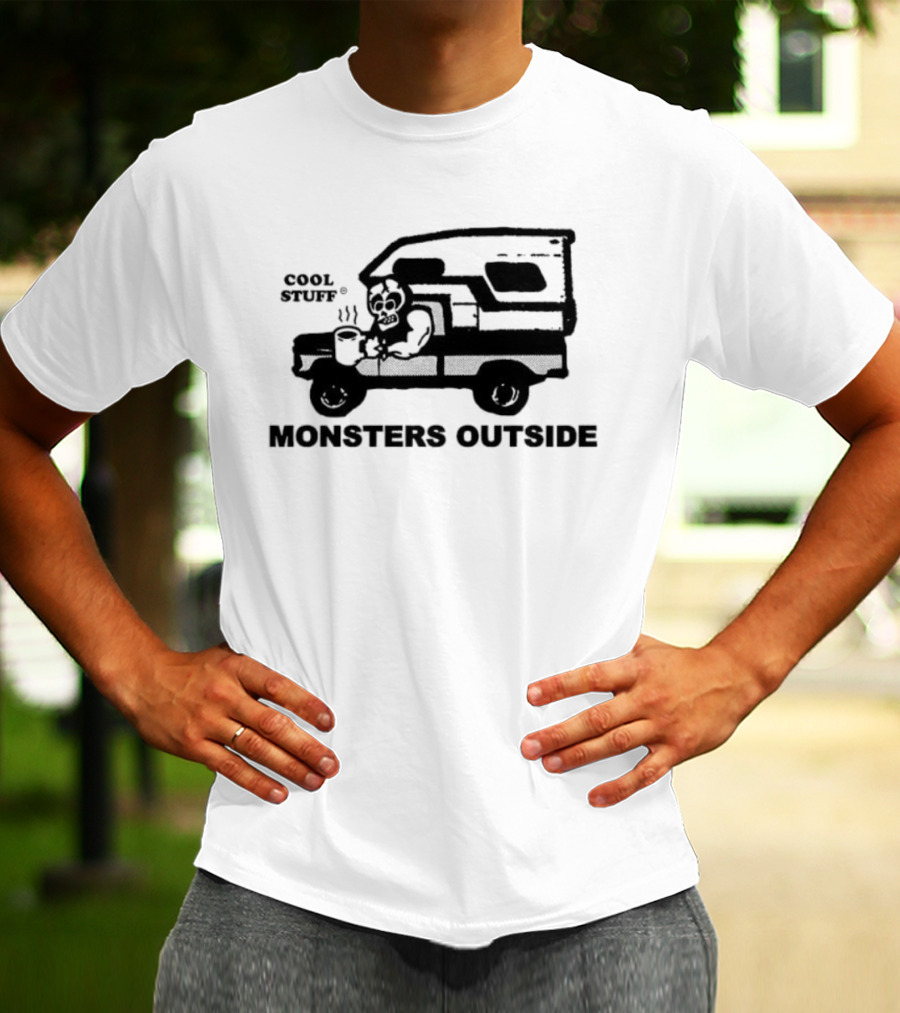Cool Stuff Monsters Outside Cartoon Van Adventure T-Shirt