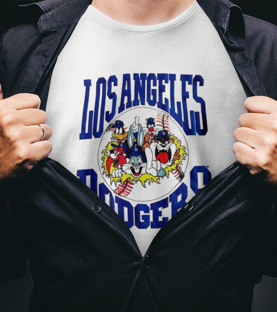 Los Angeles Dodgers Looney Tunes Vintage Characters T-Shirt