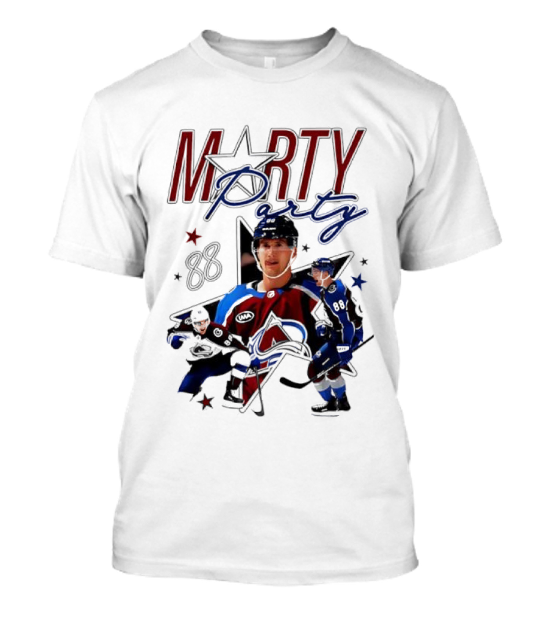 Marty Party Martin Necas 88 Colorado Avalanche NHL Tribute T-Shirt