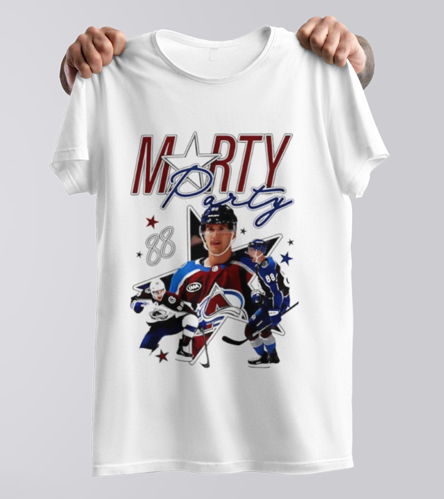 Marty Party Martin Necas 88 Colorado Avalanche NHL Tribute T-Shirt
