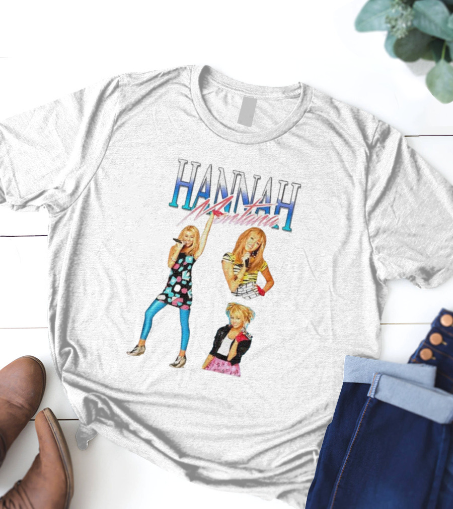 Hannah Montana Multicolor Outfit Collage Walmart Amazon T-Shirt