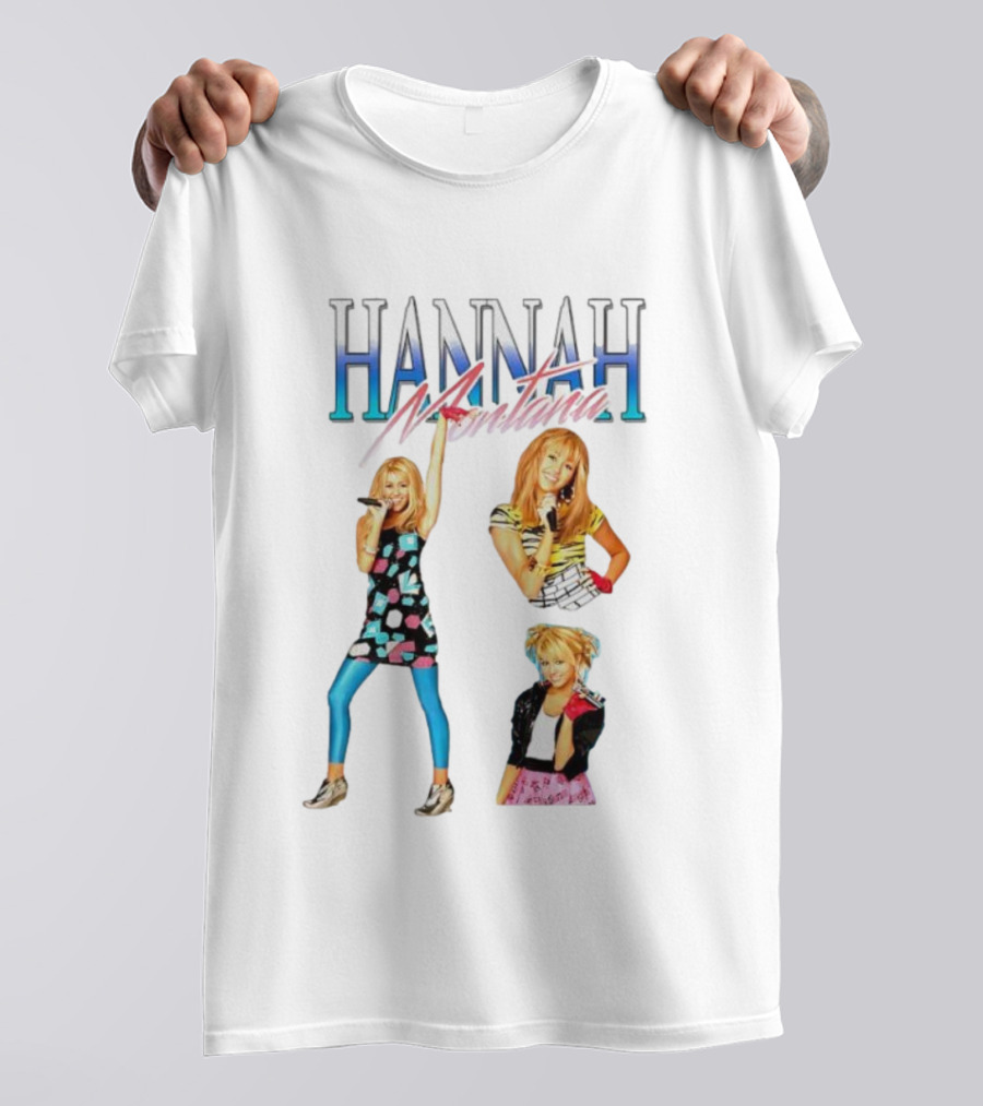 Hannah Montana Multicolor Outfit Collage Walmart Amazon T-Shirt