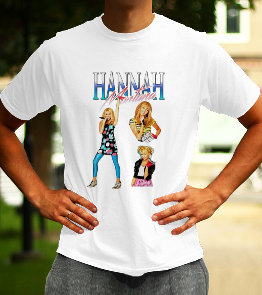Hannah Montana Multicolor Outfit Collage Walmart Amazon T-Shirt