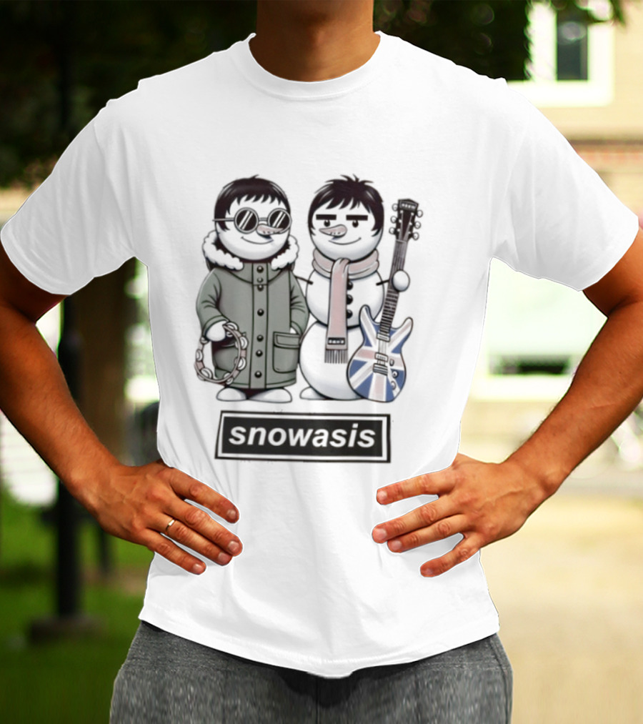 Snowasis Oasis Xmas Christmas Noel Rock Band Festive Holiday Sweater T-Shirt