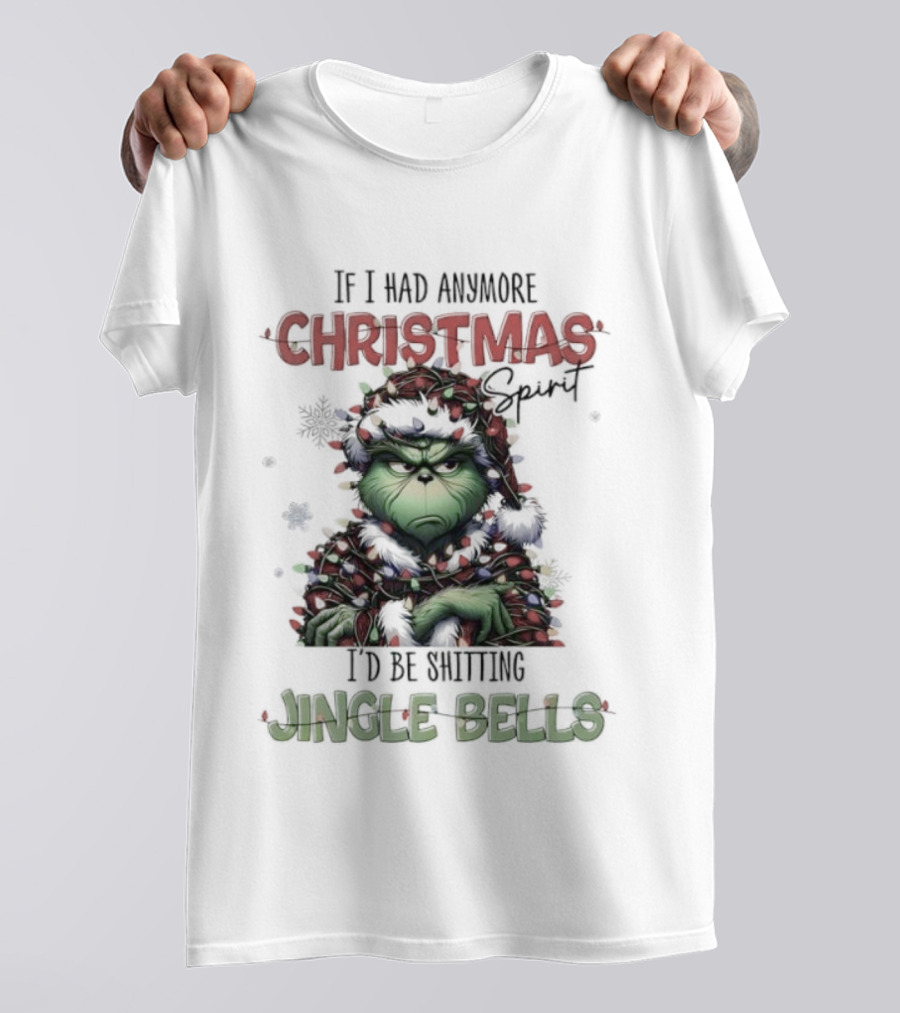 The Grinch Christmas Spirit Shitting Jingle Bells Holiday Humor T-Shirt
