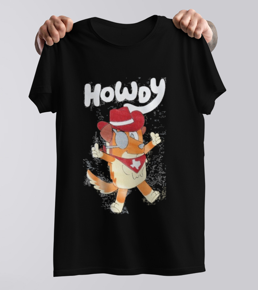 Howdy Dog Texas Bandana Cowboy Hat T-Shirt