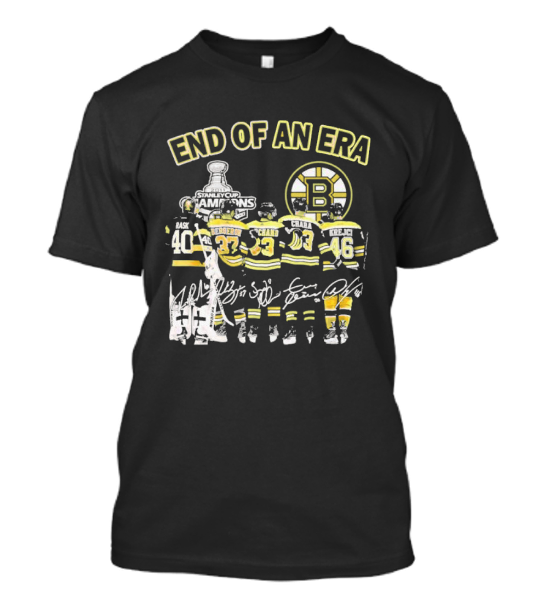 Boston Bruins End Of An Era Stanley Cup Champions 2011 Signatures Icons Legendary Team T-Shirt