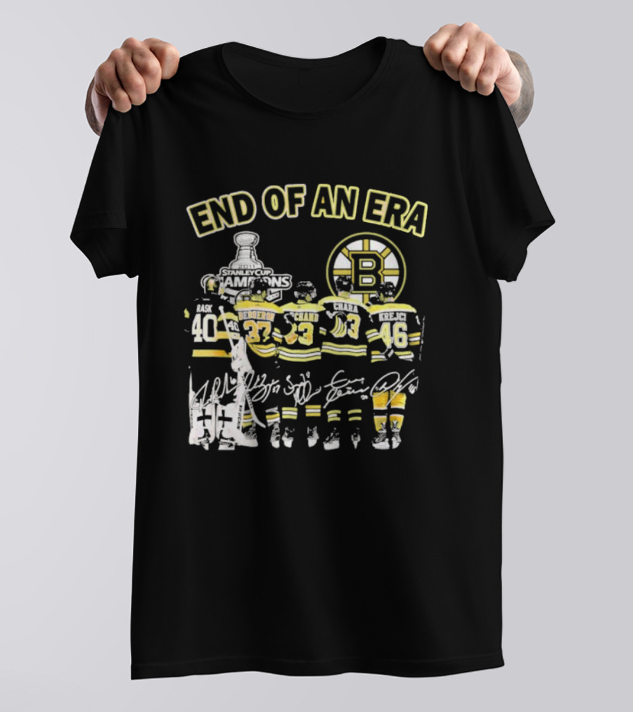 Boston Bruins End Of An Era Stanley Cup Champions 2011 Signatures Icons Legendary Team T-Shirt