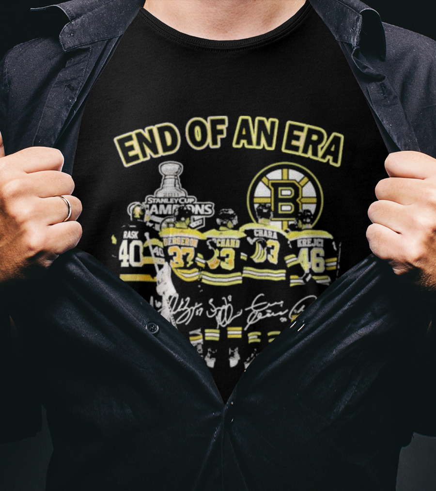 Boston Bruins End Of An Era Stanley Cup Champions 2011 Signatures Icons Legendary Team T-Shirt