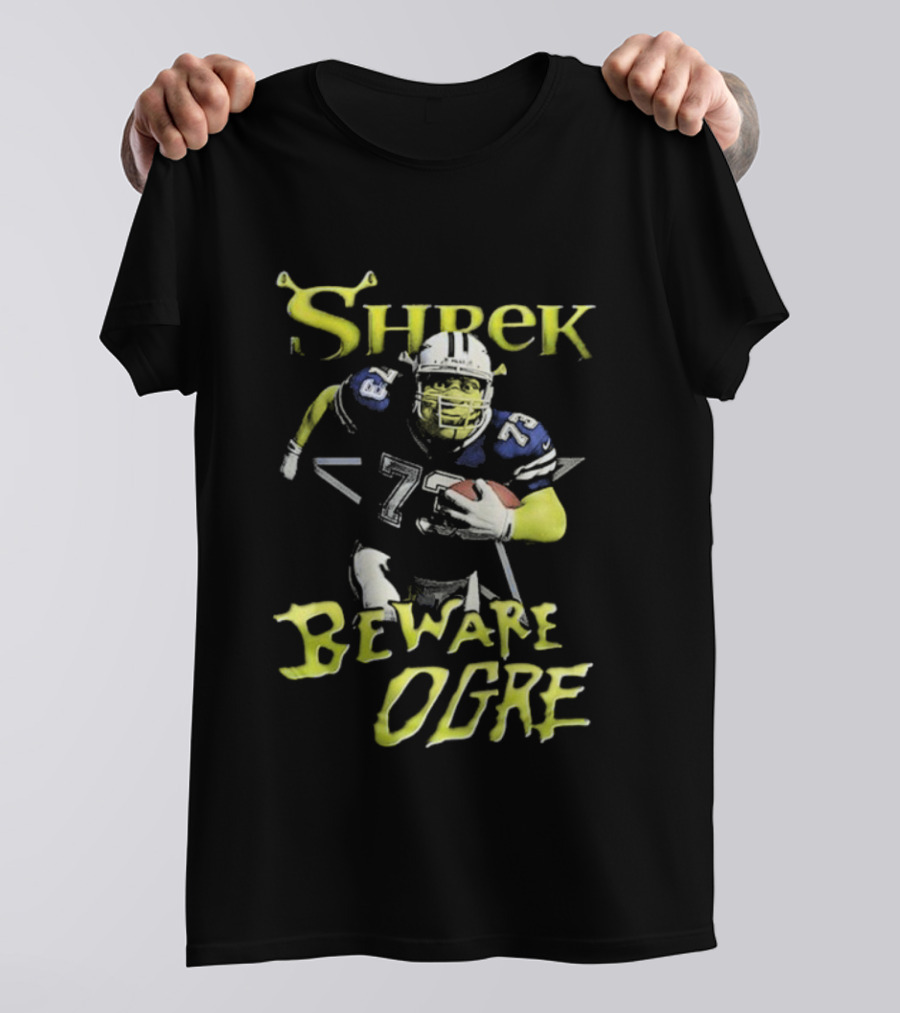 Shrek NFL Beware Ogre Dallas Cowboys 77 Football T-Shirt