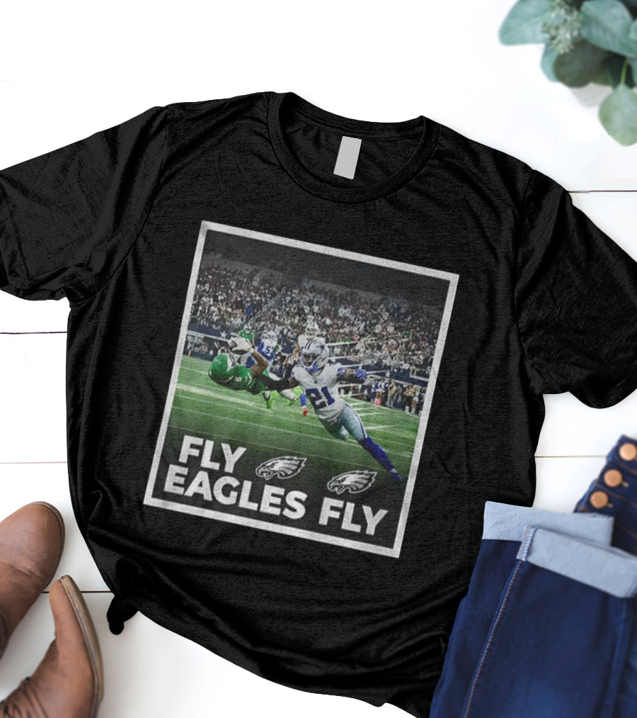 Philadelphia Eagles DeVonta Smith Touchdown Fly Eagles Fly NFL 2025 T-Shirt