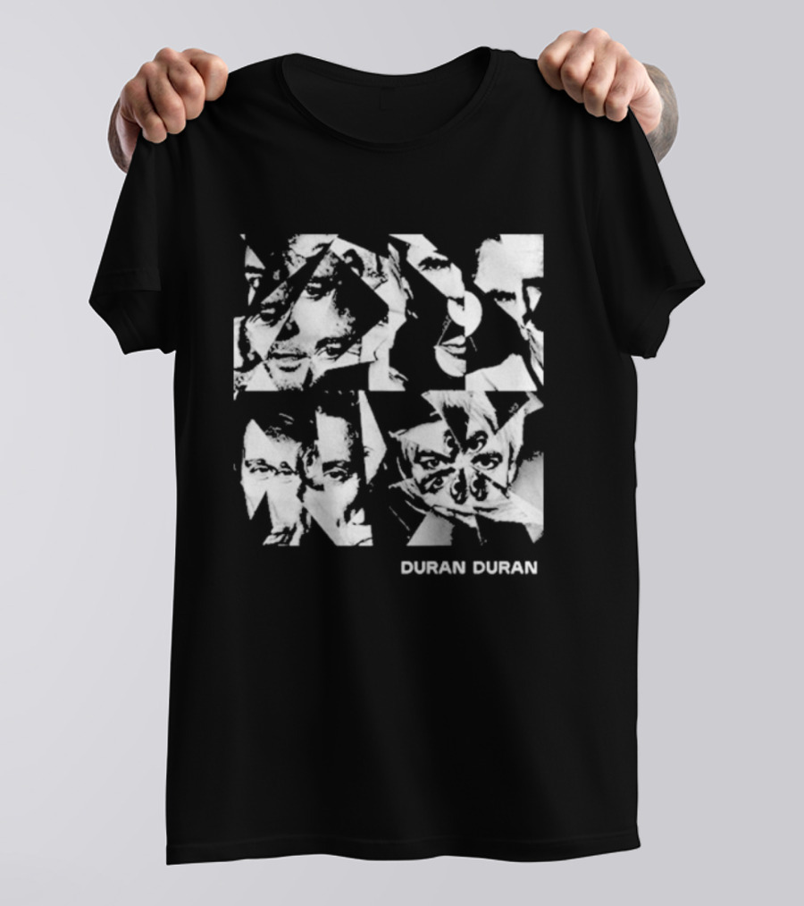 Duran Duran Mirror Collage Faces Band Name Retro Style T-Shirt