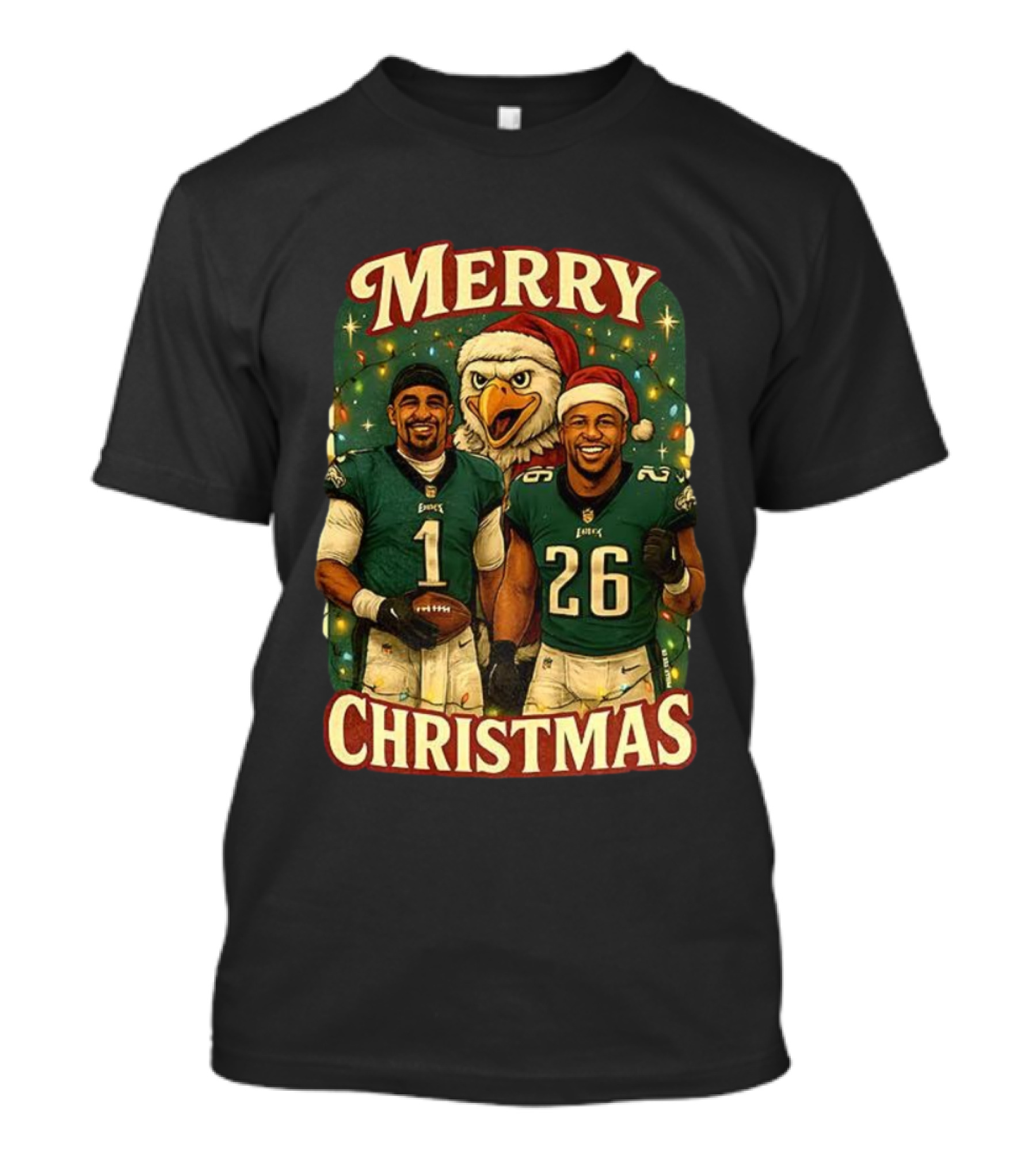 Merry Christmas Jalen Hurts Saquon Barkley Philadelphia Eagles T-Shirt