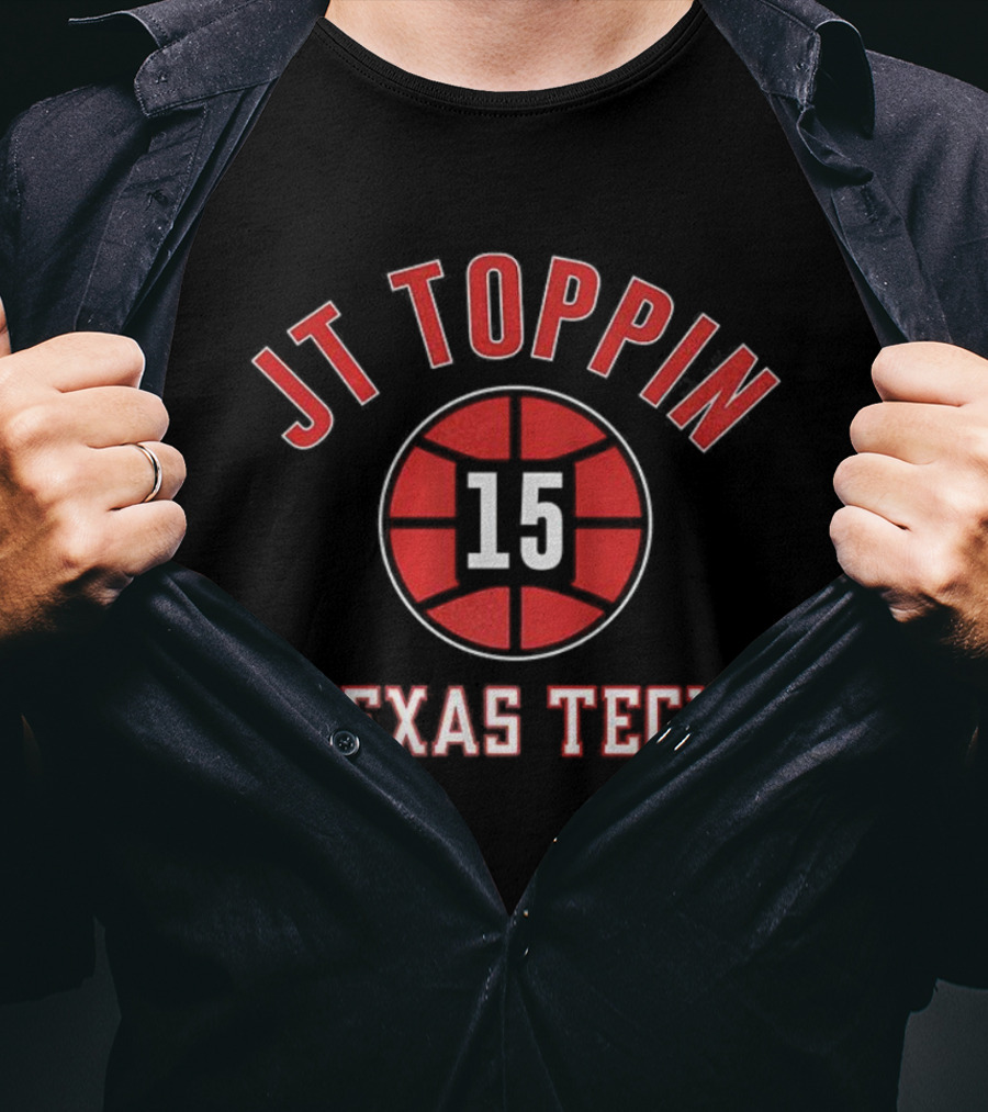 JT Toppin Texas Tech Red Raiders Basketball Number 15 Ball T-Shirt