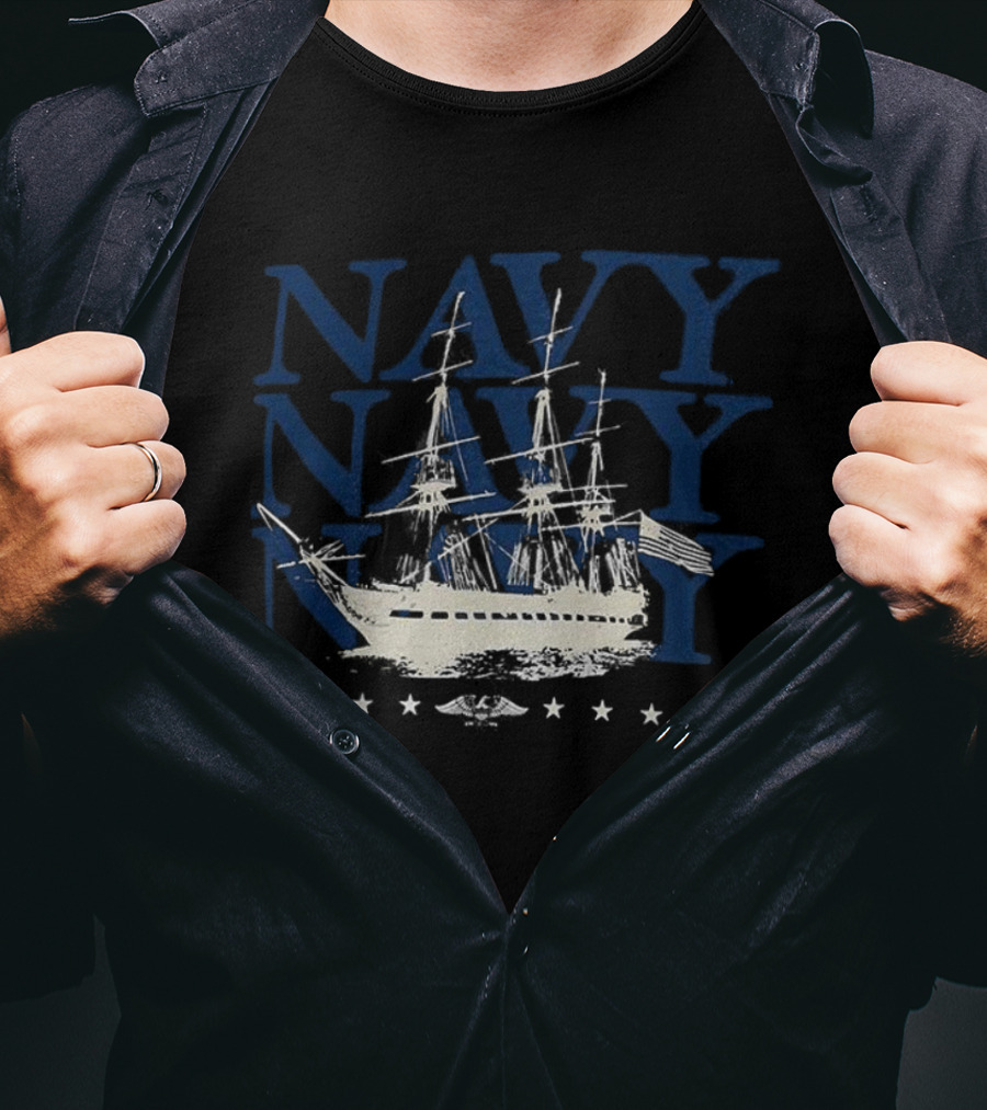 Navy Midshipmen Under Armour 250th Anniversary Sailboat Stars T-Shirt