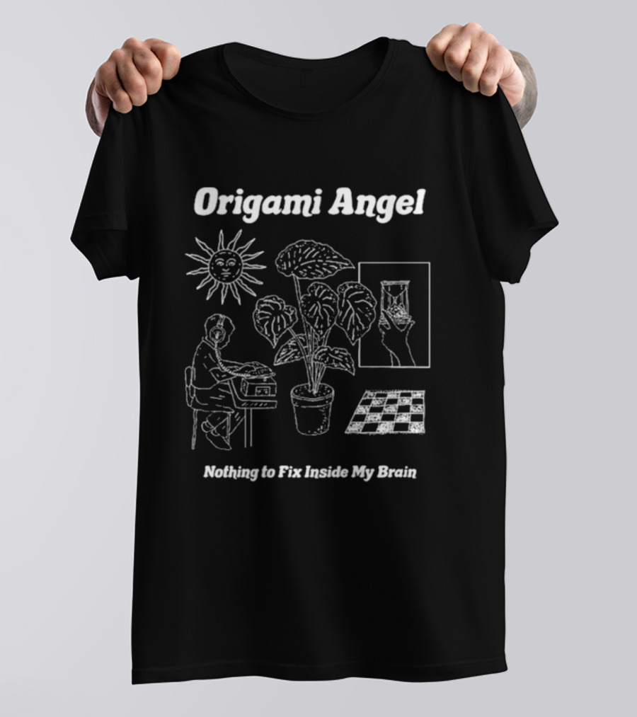 Origami Angel Nothing To Fix Inside My Brain Sun Plant Chess Hand T-Shirt