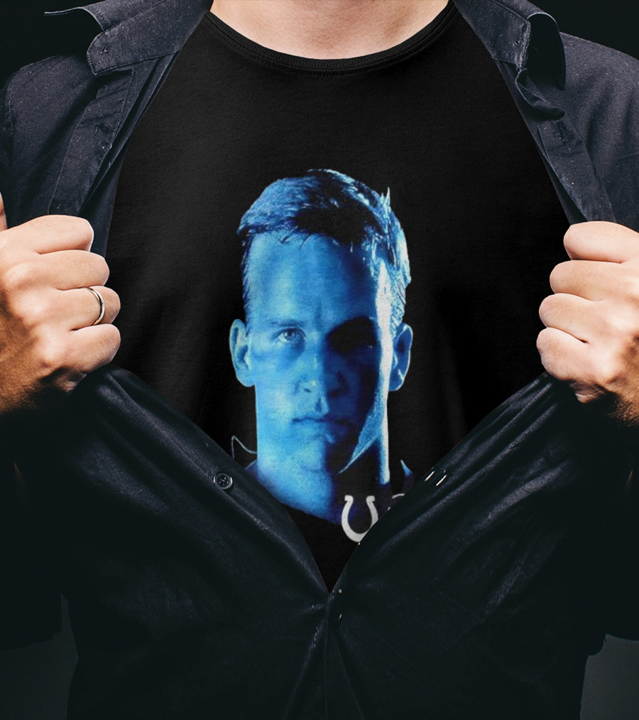 Peyton Manning Indianapolis Colts Number 18 2000s Signature Colts Logo T-Shirt