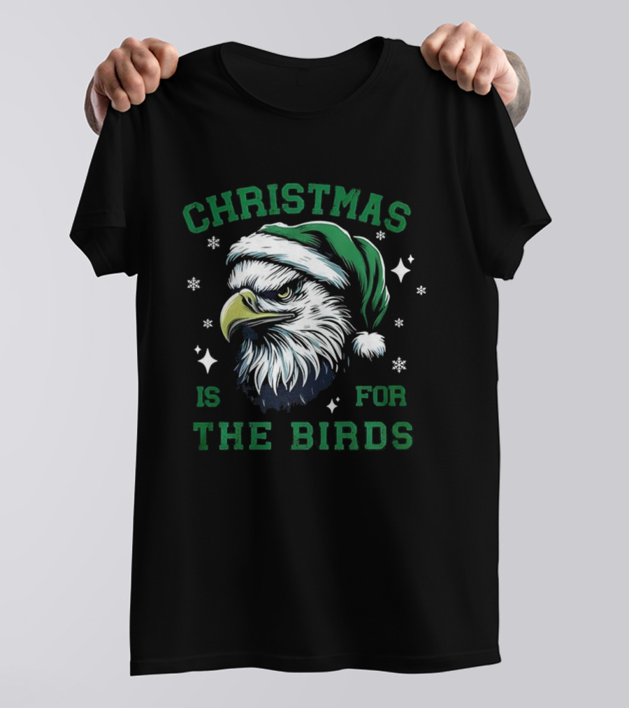Philadelphia Eagles Christmas Is For The Birds Santa Hat Eagle T-Shirt