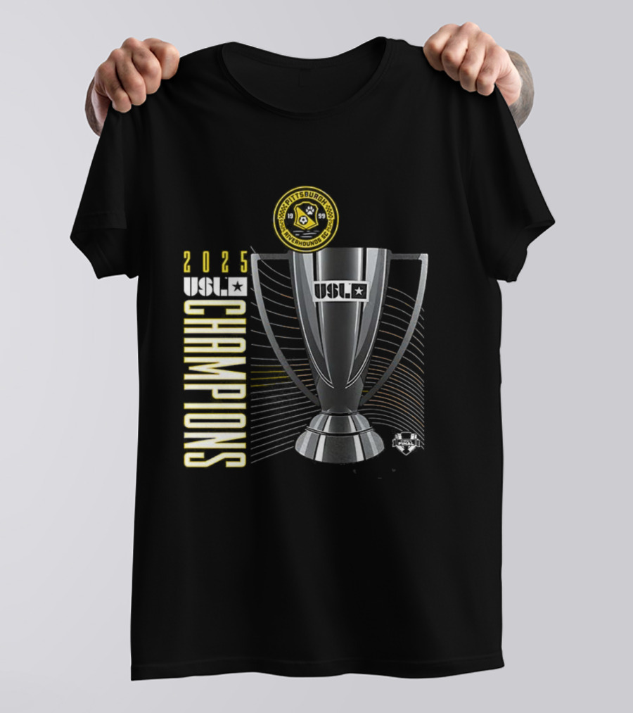 Pittsburgh Riverhounds SC 2025 USL Championship Final Champions Trophy T-Shirt