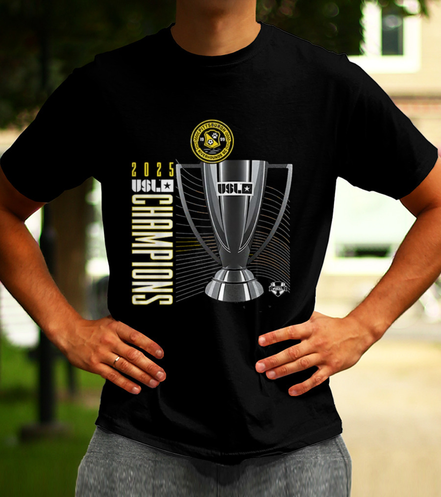 Pittsburgh Riverhounds SC 2025 USL Championship Final Champions Trophy T-Shirt