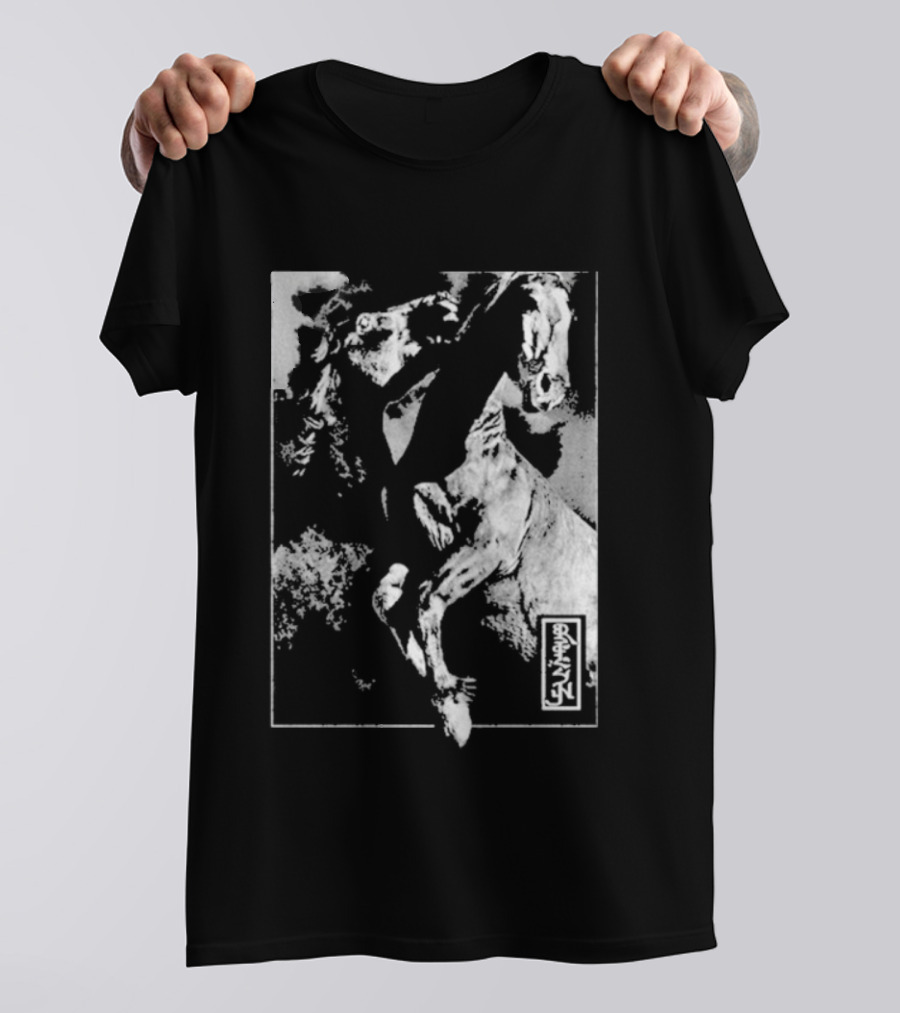 Rezn Horses Dynamic Equine Movement Black And White T-Shirt