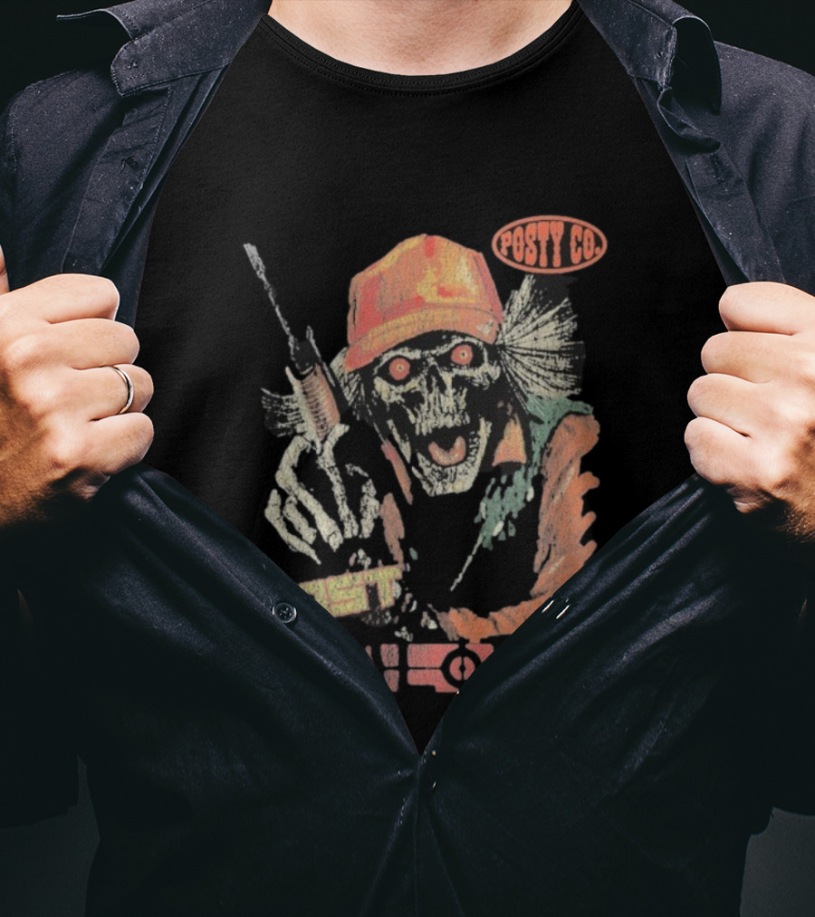 Post Malone Posty Co Hunter Skeleton With Rifle T-Shirt