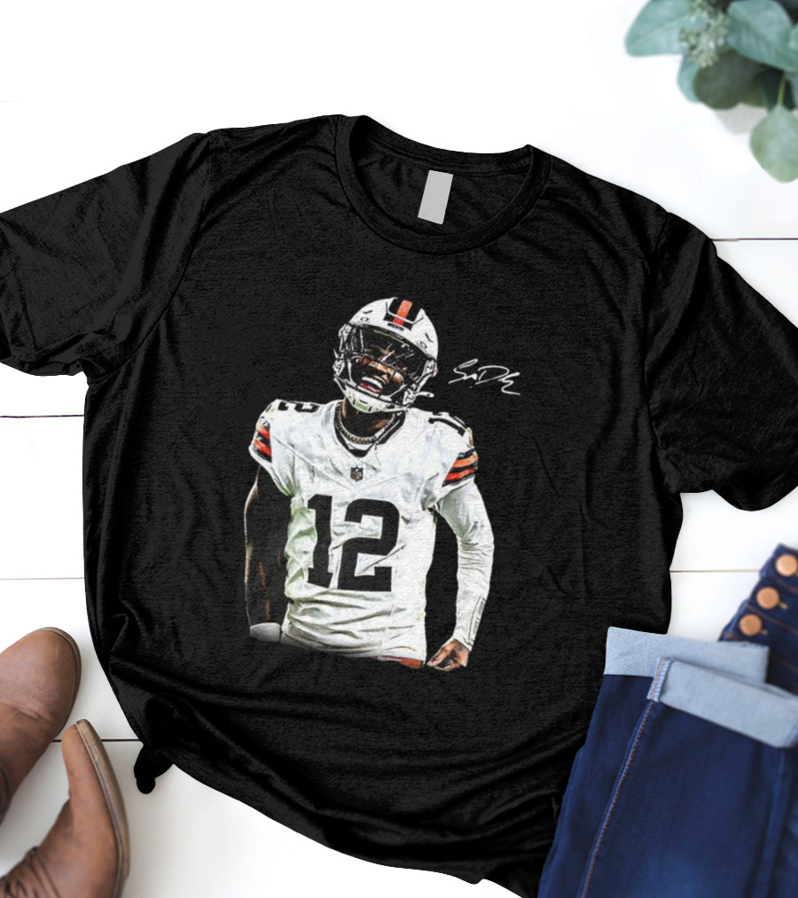 Cleveland Browns Shedeur Sanders Debut 12 Signature T-Shirt