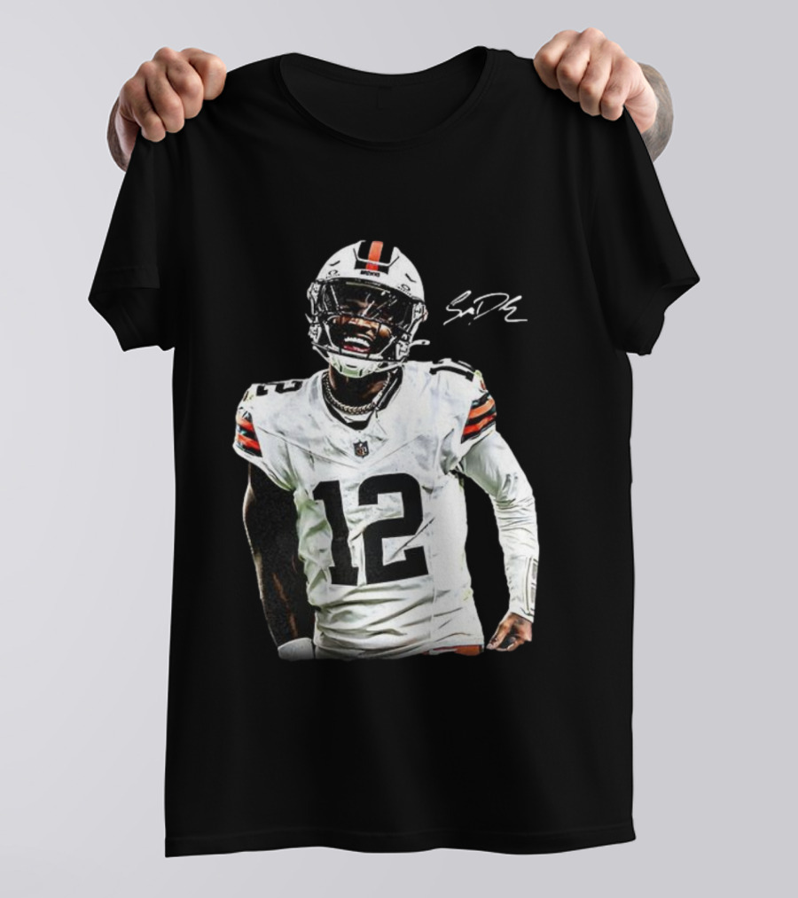 Cleveland Browns Shedeur Sanders Debut 12 Signature T-Shirt