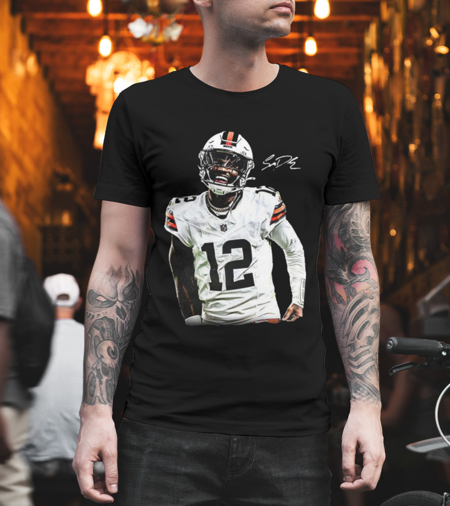 Cleveland Browns Shedeur Sanders Debut 12 Signature T-Shirt
