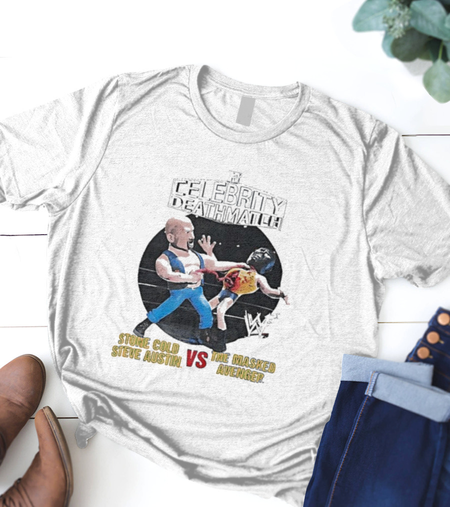 MTV Celebrity Deathmatch Stone Cold Steve Austin VS The Masked Avenger Showdown T-Shirt
