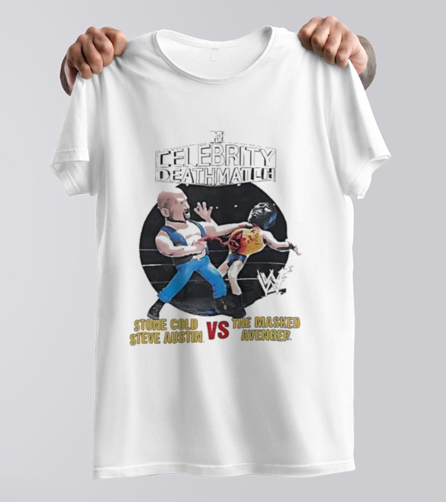 MTV Celebrity Deathmatch Stone Cold Steve Austin VS The Masked Avenger Showdown T-Shirt