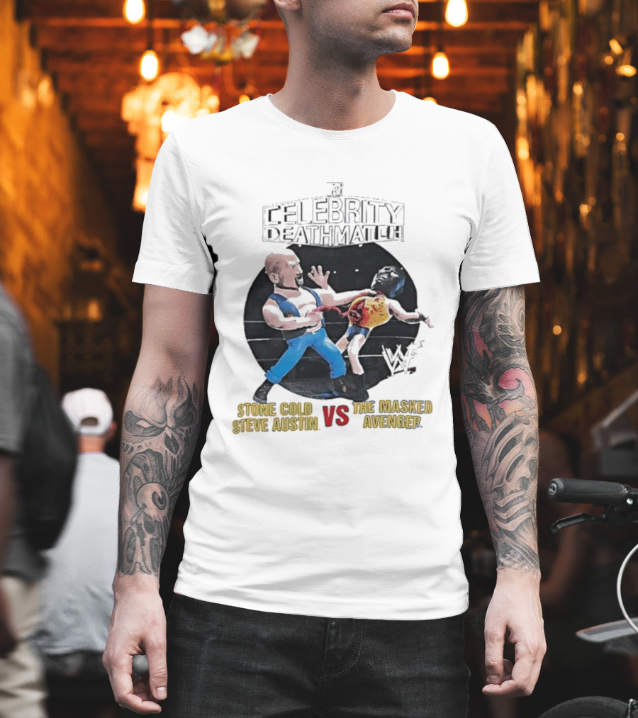 MTV Celebrity Deathmatch Stone Cold Steve Austin VS The Masked Avenger Showdown T-Shirt