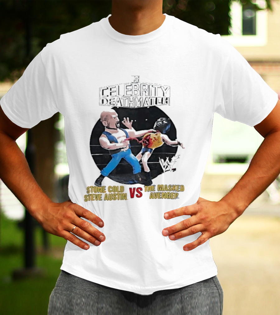 MTV Celebrity Deathmatch Stone Cold Steve Austin VS The Masked Avenger Showdown T-Shirt