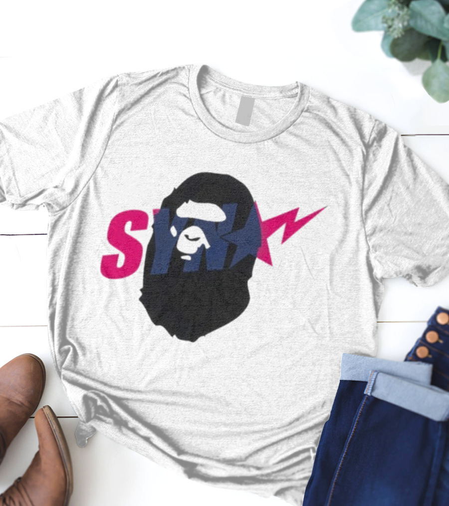 SYN Syna Synning Bape Ape Head Lightning Bold Hip-Hop Streetwear T-Shirt