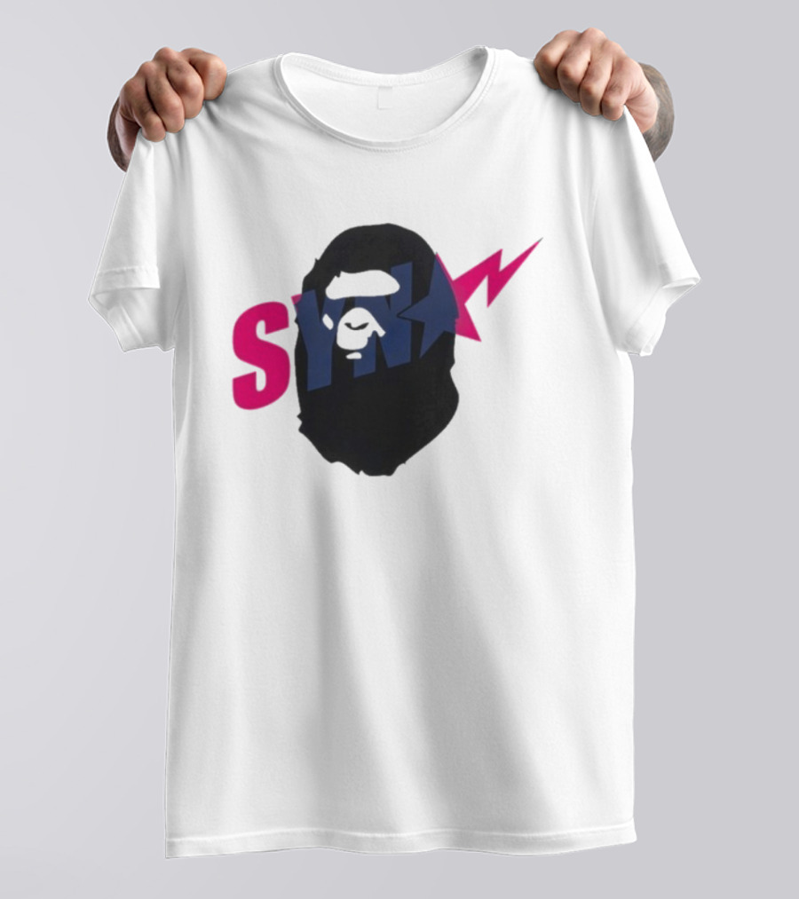 SYN Syna Synning Bape Ape Head Lightning Bold Hip-Hop Streetwear T-Shirt