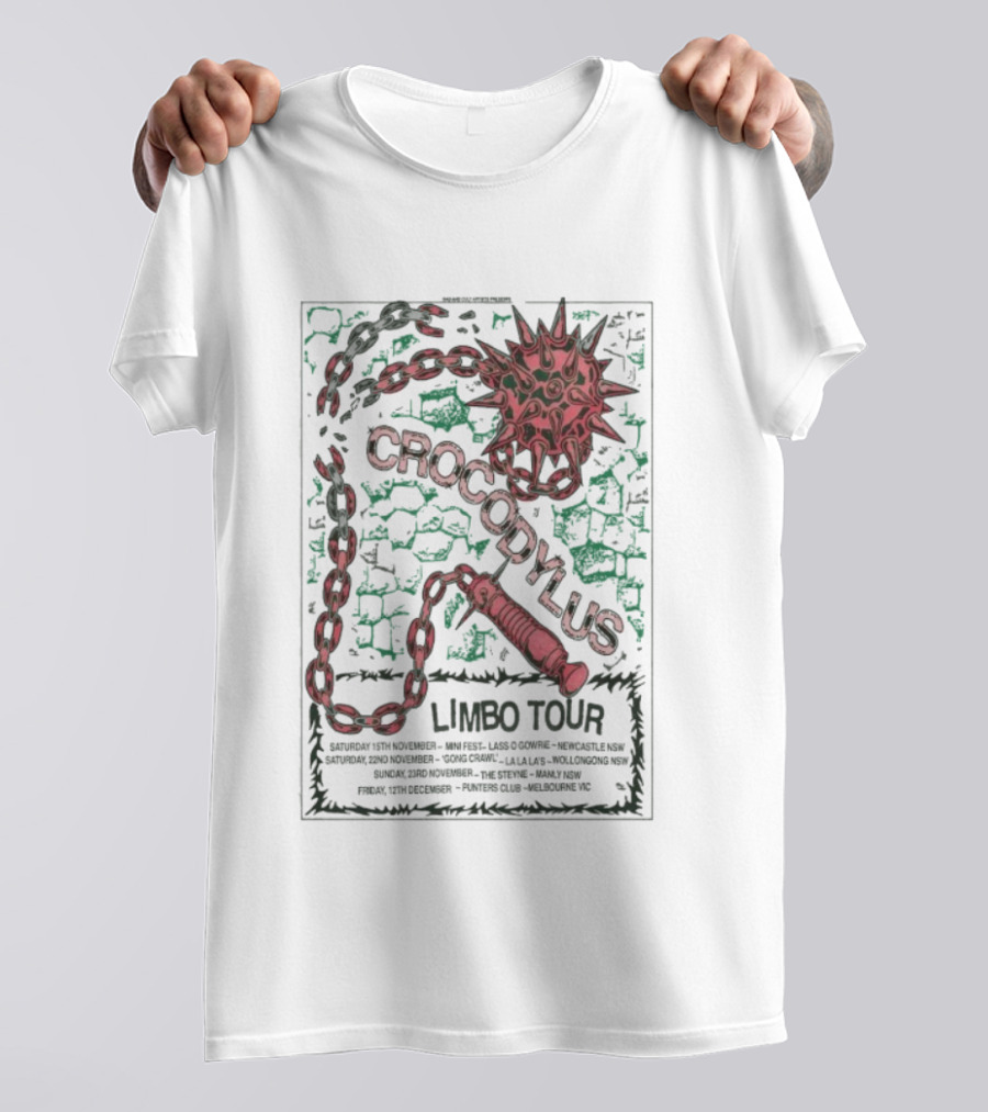 Crocodylus Limbo Tour 2025 Concert Dates Cities Tour Chain Mace Graphic T-Shirt